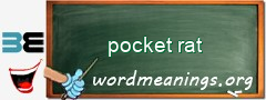 WordMeaning blackboard for pocket rat